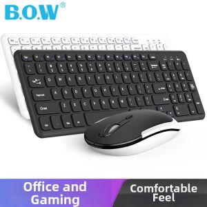 B.O.W | Wireless Keyboard and Mouse Set for Desktop and Laptop Ultra-thin Quiet