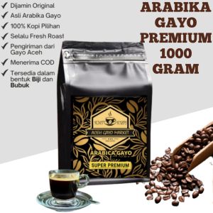 KOPI ARABICA PREMIUM ARABIKA GAYO ACEH ASLI ORIGINAL 1kg BUBUK HALUS MURNI TERBAIK.