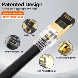 Cat 8 Ethernet Cable 40Gbps 2000Mhz High-Speed Network LAN Cable for Router PS4 Laptop Flat/Round Options Available in Multiple