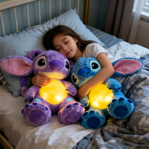 Disney | Hot Kawaii Stitch Music Soothing Breathing Doll Anime Plush Toys Sleep Companion Toys Sound and Light Dolls Christmas Decor Gift