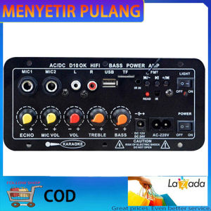 (dalam Stok Dikirim Dari Jakarta)USB Papan pemamplikan listrik Bluetooth di mobil 12V220V24V 10 inci dengan papan pemamplikan listrik reverberasi Daerah tinggi papan pemamplikan listrik audio rumah Dua fungsi mikrofon subwoofer