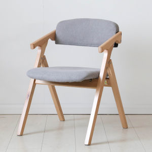 Solid Wood Dining Chair Home Foldable Chair Simple Dormitory Chairs Foldable and Portable Backrest Office Chair Stool Recliner Chair