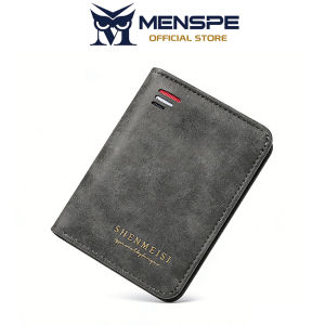 MENSPE Mens Wallet Simple Short Soft PU Business Wallet Multi-Card Position Pouch Mini Travel Purses ID Credit Cards Holders