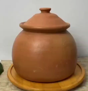 หม้อดินเผา หม้อแกง 5 ลิตร / 8 ลิตร มีฝาปิด ทรงสูง หม้อต้มยาจีน ใบใหญ่ มี 2 ขนาด
