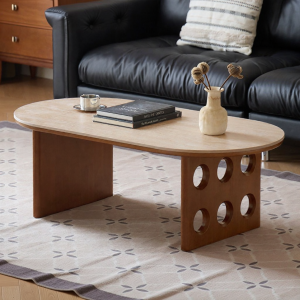 WEISHA | Vintage Style Wooden Coffee Table