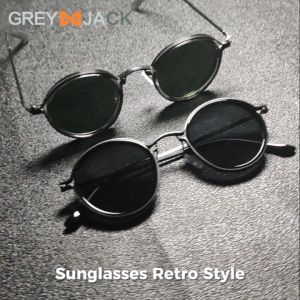 Grey Jack Kacamata HItam Sunglasses Polarized Anti Silau UV400 Bentuk Bulat Bahan Alloy+TR Fashion Terbaru Pria dan Wanita Dewasa 10749