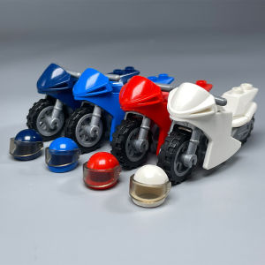 Đồ Chơi Khối MOC Nhỏ Lắp Ráp Mũ Bảo Hiểm Xe Đua Mũ Bảo Hiểm Xe Máy Chụp Ảnh Du Lịch Cảnh DIY Khối Nhựa Đồ Chơi Cho Trẻ Em