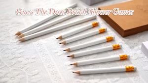 10 Sets Guess the Dress Game for Bridal Shower - Wedding Shower Activities with 10 Pcs Game Cards And10Pcs Pencils