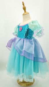 [Walson]2024little Mermaid Ariel Princess Dresses Birthday Party Cosplay Costume Baby Mermaid Prom Dresses kids Summer Dress for Girls