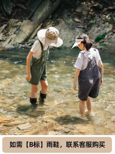 Childrens Rain Boots Waterproof Outdoor Hiking Shoes Rubber up Tokle High Waterproof Booties for Girls Toddler Kids Rain Shoes