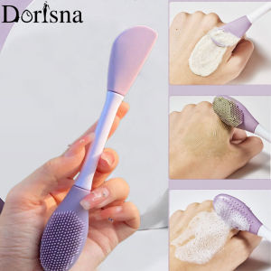 Dorisna Double Head Silicone Facial Mask Brush Facial Massage Cleaning Brushs DIY Mud Film Scraper Facial Care Tool