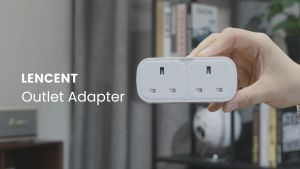 LENCENT 5 in 1 Charger with 2 AC Outlet and 3 USB Ports Plug Extension 2 Way Multi Charger Plug Adaptor Wall Socket for Home Office 13A 2860W