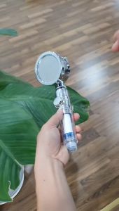 Vòi nước hoa sen tăng áp cổ xoay 360 độ lõi lọc nút tắt mở thân vòi 3 chế độ chà lưng Minh House