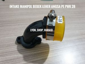 Manifold Manipol Intake Bebek Miring PE 28 Manipol Leher Karbu Semua Motor Bebek 4tak Telfon Miring Set Karet
