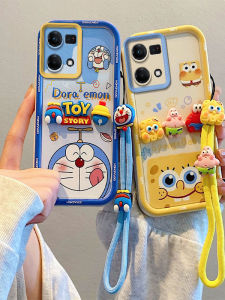 Creative Cartoon Phone Case for OPPO Reno7 4G/Reno8 4G Full Edge Protection Silicone Soft Anti-Fall Cover Couples