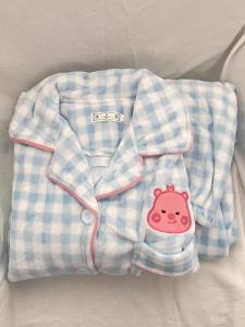 Phong Cách Hàn Quốc San Hô Lông Cừu Dày Dặn Dép Nỉ Dễ Thương Hoạt Hình Bộ Quần Áo Gia Đình Nữ Đồ Ngủ Tay Dài Quần Dài Nhà Thoải Mái