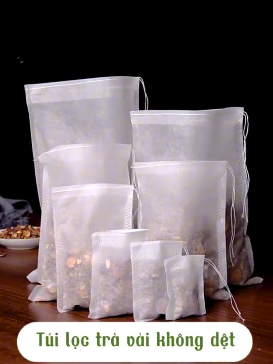 100 Túi lọc trà dây rút MIS, túi lọc gia vị, cà phê, thảo dược chất ...