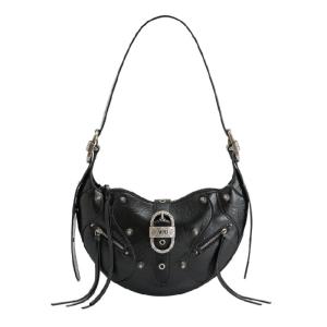 JW PEI | Large Capacity Womens Biker Underarm Shoulder Crossbody Bag Faux Oiled Leather