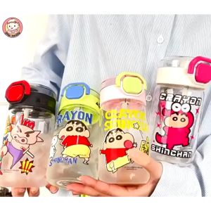 กระติกน้ำเด็กอนุบาล 530ml มีสายหิ้ว ลายชินจัง น้ำมีฝาล