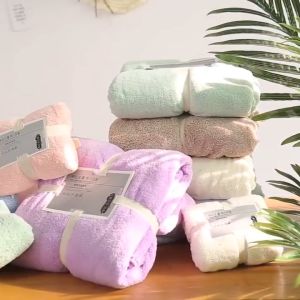 Tuala Viral Towel Set 2 In 1 Microfiber Bath Face Towel Set Soft Absorbent Water | Tuala Hadiah | Tuala Mandi Muka