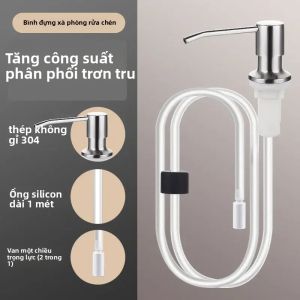 Bồn Rửa Chén Inox Xà Phòng Có Ống Nối Dài Bơm Tay Chất Lỏng Phòng Tắm Đựng Bề Mặt Đánh Bóng Dễ Dàng Có Thể Tháo Rời