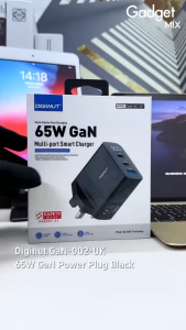 Gadget MIX Diginut GaN-002-UK 65W GaN Power Plug Black/ LED Digital Display/ Automatic Load Distribution Safe
