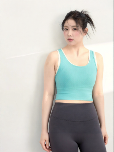 High Support Large Size Womens Sports Bra Shockproof Color Block