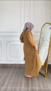 Gamis HANNA DRESS BAHAN CERUTY BABYDOLL busana muslim wanita sangat mewah dan elegan