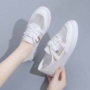 รองเท้ากีฬาลำลองผู้หญิง รองเท้าผ้าใบแบบสวมส้นแบน พื้นยาง สไตล์หวาน ฤดูใบไม้ร่วง 2024 รองเท้าลำลองผู้หญิงแบบสวม ส้นแบน พื้นยาง วัสดุอื่นๆ