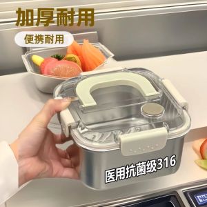 Hộp Đựng Thức Ăn Bằng Thép Không Gỉ Dung Tích Lớn Có Nắp Đậy an Toàn Cho Thực Phẩm Hộp Đựng Thức Ăn Di Động Hộp Đựng Thức Ăn Mang Theo