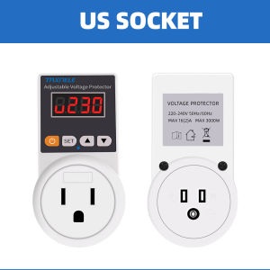 taxnele | Automatic Voltage Protector Socket AC 220V Adjustable 16A Power Surge Protector EU Plug Socket Voltage Safe Refrigerator Protect