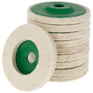 10Pcs Polishing Wheel Disc 4in Wool Felt Buffing Pads Angle Grinder Accessories for Metal Derusting Glass Ceramic Car Polishing