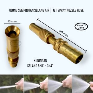 Ujung Semprotan Selang Air | Jet Spray Nozzle Hose | Kuningan Lurus | SAKKAI | High Quality