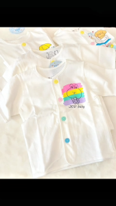 (3-11Kg) - SET 5 Áo Sơ Sinh Cotton Tay Ngắn Nút Giữa JOU cho bé trai bé gái - Chất vải mềm mại thoáng mát cho bé