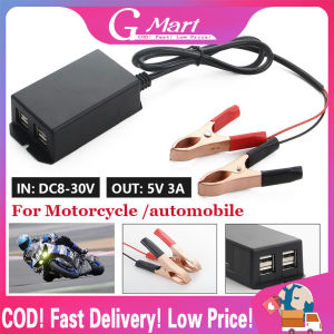 12V Vehicle USB Charger Power Adapter with Battery Clip 4Port USB Charging Station for Car Motorbike Cellphone Charger Device Battery-Clip-Charger