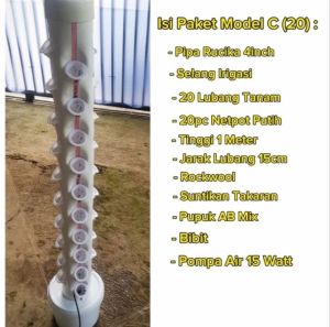 Paket Set Pipa Hidroponik Vertikal Vertikultur (Model C)