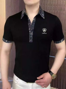 Áo Thun Nam Cổ Polo Kẻ Sọc Tay Ngắn Mùa Hè Cao Cấp Mới Áo Thun Cotton Polyester Co Giãn Thời Trang Thường Ngày