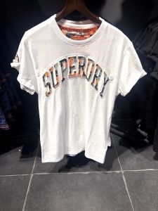 Trendy Superdry Extreme Drying New Arrival Tee Camouflage Embossed Three-Dimensional Letter T-shirt