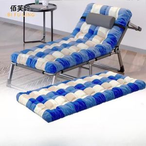 Foldable Naptime Mattress Single Bed Mat Office Siesta Bed Companion Recliner Chair Foldable Mattress Pad Metal Material