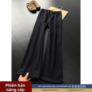 LIUBU | Quần Dài Thoáng Khí Mùa Hè Cổ Điển Ôm Dưới Màu Xanh Đen