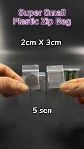 (SUPER SMALL) PE Plastic Zipper Bag / Transparent Packaging Plastic Bag with Sealable Zipper / Zip Lock Bag RED/BLUE 100pcs/PKT