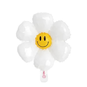 พร้อมส่ง🚀ลูกโป่งดอกเดซี่ ลูกโป่งวันเกิดลายดอกเดซี่ ลูกโป่งดอกไม้สีขาว ลูกโป่งดอกไม้สีพาสเทล ฟอยล์ดอกเดซี่ Daisy