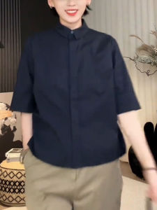 UYFY | Black Short Sleeve Shirt Womens Fashionable Casual Loose Fit Summer New Style Versatile Youthful Top Uyfy Brand Fourty Plus