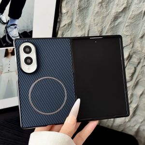 szhaiyu | Ultra Thin Carbon Fiber Leather Magnetic Phone Case for Samsung ZFold8 Ultra Fold7 Fold6 Fold5 Fold4 Shockproof Protection Cover