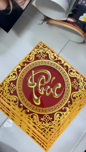 Tranh dán tường trang trí Tết chữ PHÚC LỘC THỌ nhiều kích thước