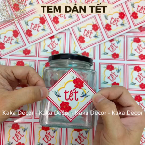 Tem Tết Dán Hộp Quà Giỏ Quà Hộp Bánh Kẹo Mứt Ngày Tết ✨ Decal Dán Tết Chúc Mừng Năm Mới 2026 Tươi Sáng Sẵn Keo Dán.
