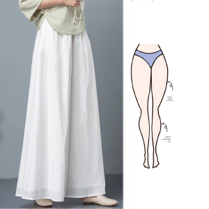 White Dance Chiffon Loose Pants Womens Loose Spring/Summer Thin Tea Art Clothes Han Dynasty Inner Wear Horse-Face Skirt Basic Leggings
