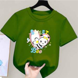 KAOS OBLONG ANAK PEREMPUAN MOTIF BEE USIA 2-10THN ATASAN LENGAN PENDEK ANAK CEWEK