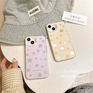 Minimalist Full Screen Star Double Layer Printed New Model Compatible with 15ProMax Phone Case 14Pro Soft Shell Premium Feeling 13 Silicone 12 Anti Fall 11 Full Cover Couple Men Women 16 Protection 8