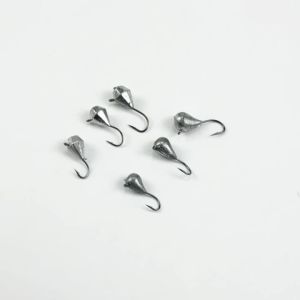 50Pcs Mini Ice Fishing Jig Hooks 1.3g‑2.4g Tear Drop Lead Jig Head Barbed Ice Jig for Panfish Trout Winter Micro Fishing Tackle